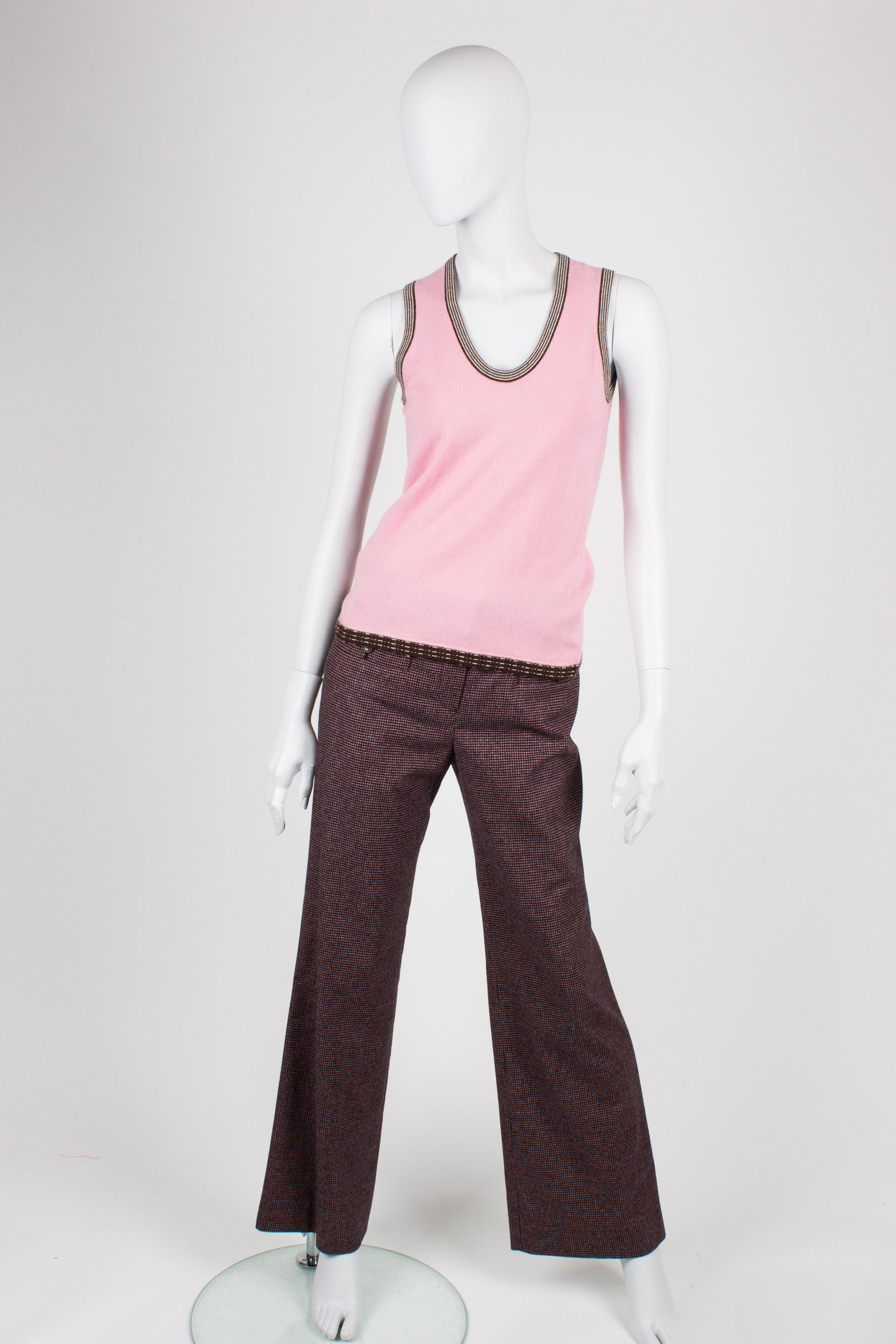 Chanel Cardigan/Top/Pants 3-pcs Suit - brown/pink In New Condition For Sale In Baarn, NL