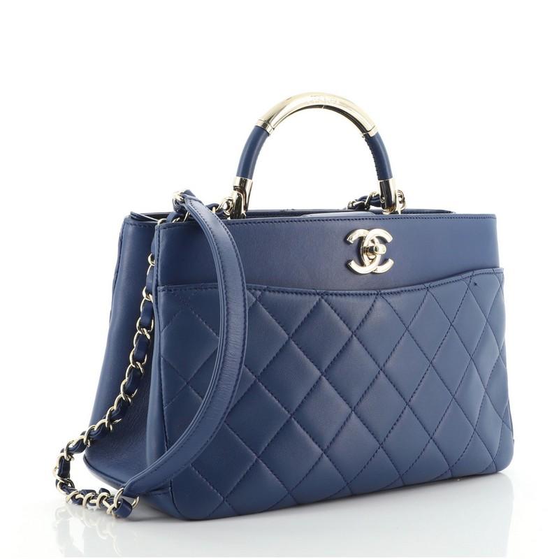 Purple Chanel Carry Chic Shopping Tote Quilted Lambskin Small