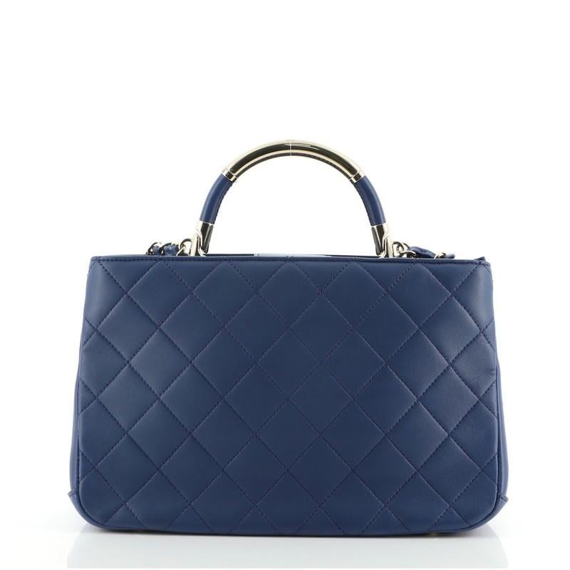 Chanel Carry Chic Shopping Tote Quilted Lambskin Small In Good Condition In NY, NY