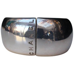 Chanel carved sterling silver cuff bracelet, 2000s