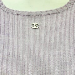 Chanel Purple Cashmere and Silk Short Sleeves Top