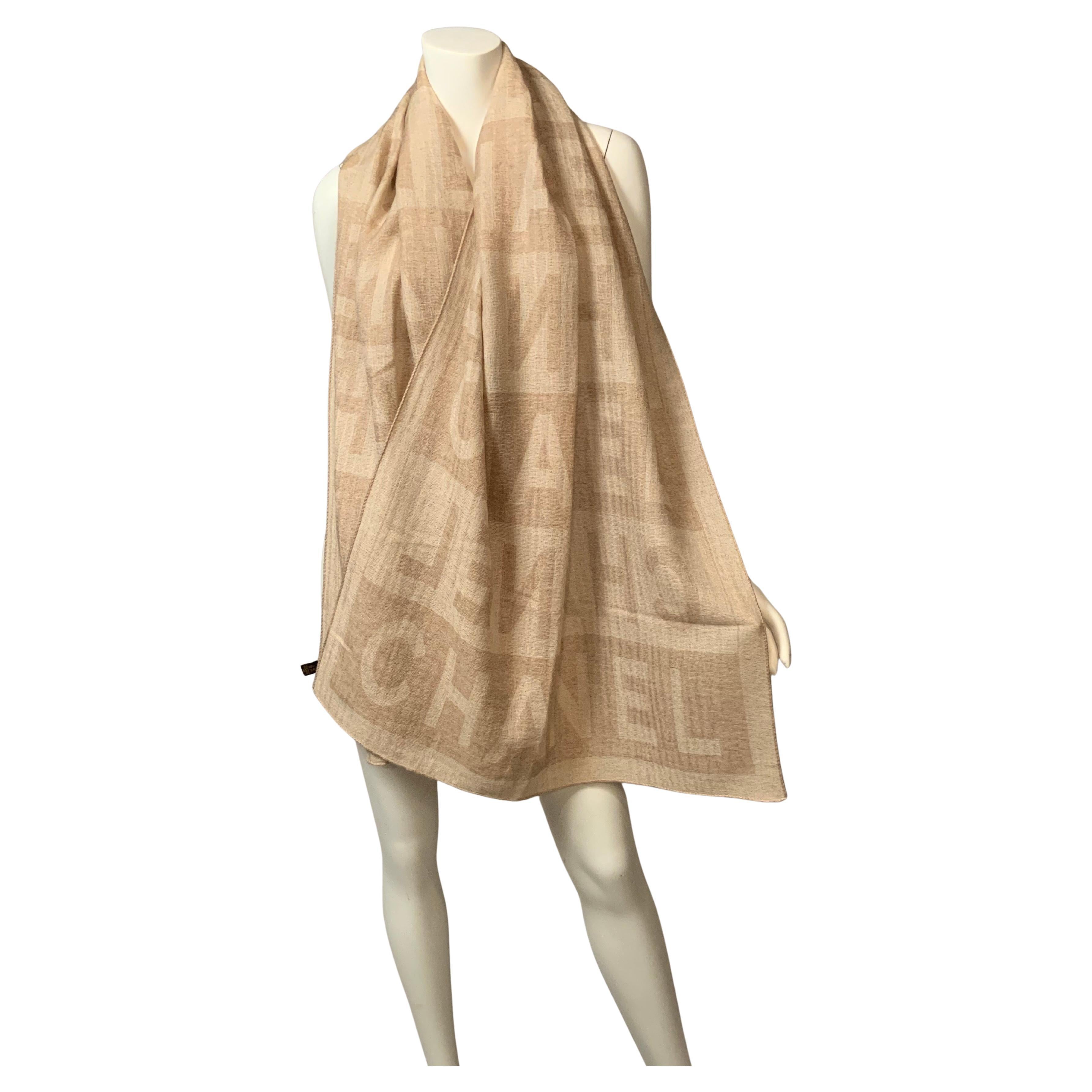 Chanel Cashmere and Silk Shawl Chanel Logo Design