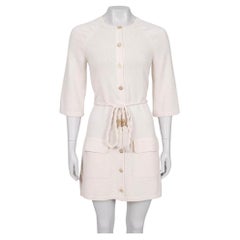 Chanel Vestido con Cinturón de Cachemira - Elegante Beige FR 36 / S