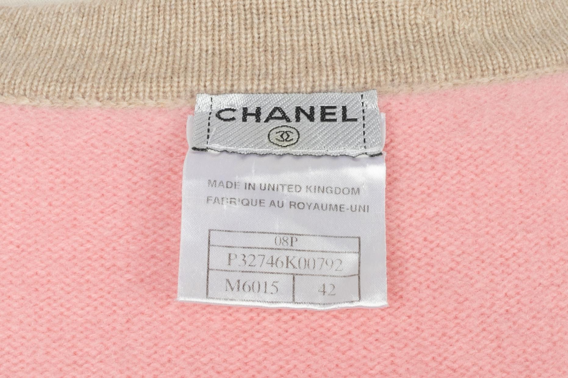 Chanel Kaschmir-Strickjacke Frühjahr 2008 im Angebot 5
