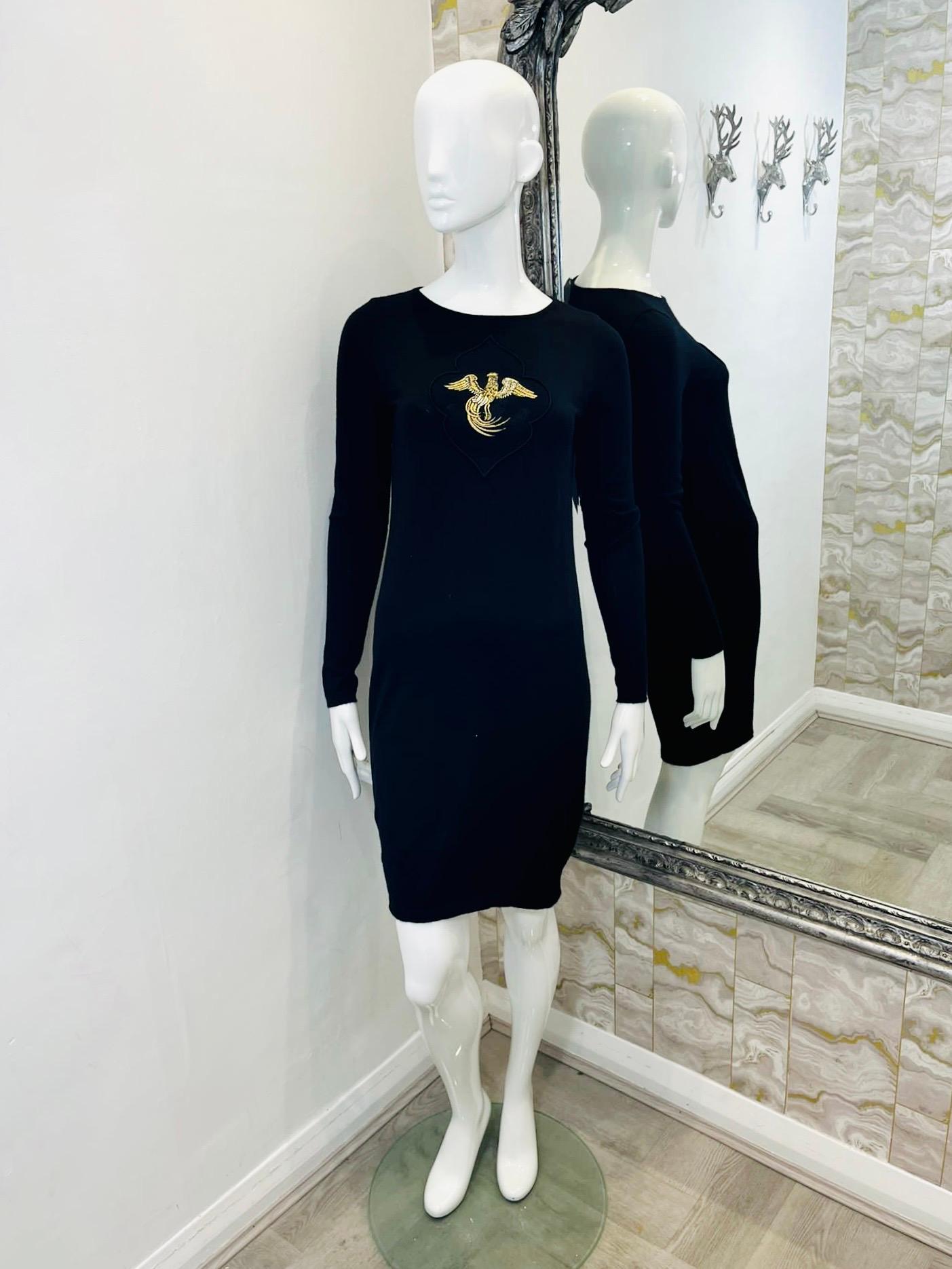 Chanel Cashmere Dress with 'CC' Logo & Embroidered Phoenix In Good Condition For Sale In London, GB
