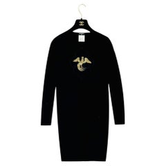 Chanel Cashmere Dress with 'CC' Logo & Embroidered Phoenix