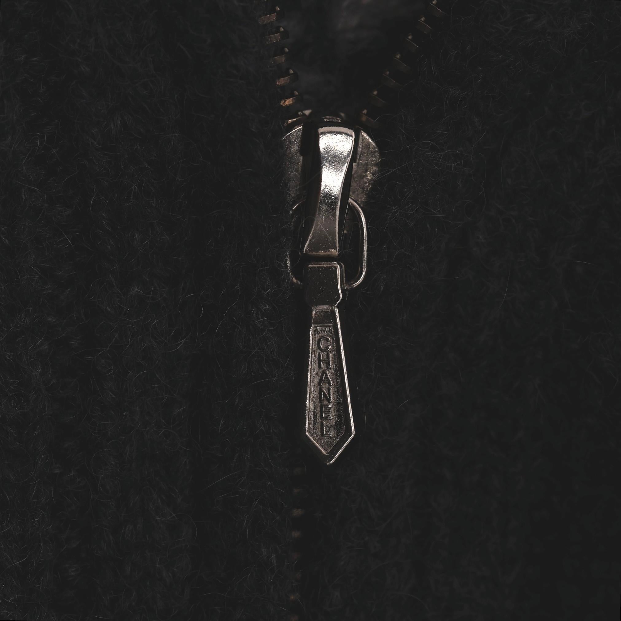 Chanel Cashmere Funnel Neck Cardigan/Jacket For Sale 2