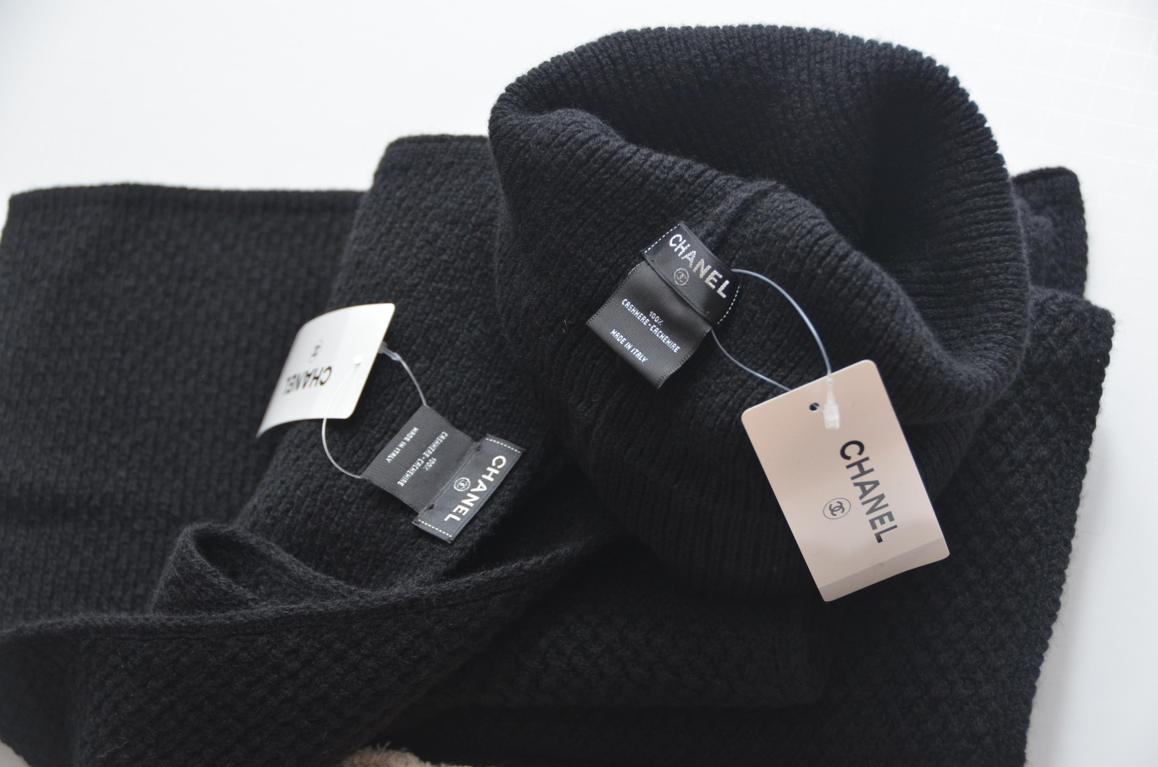 chanel beanie and scarf