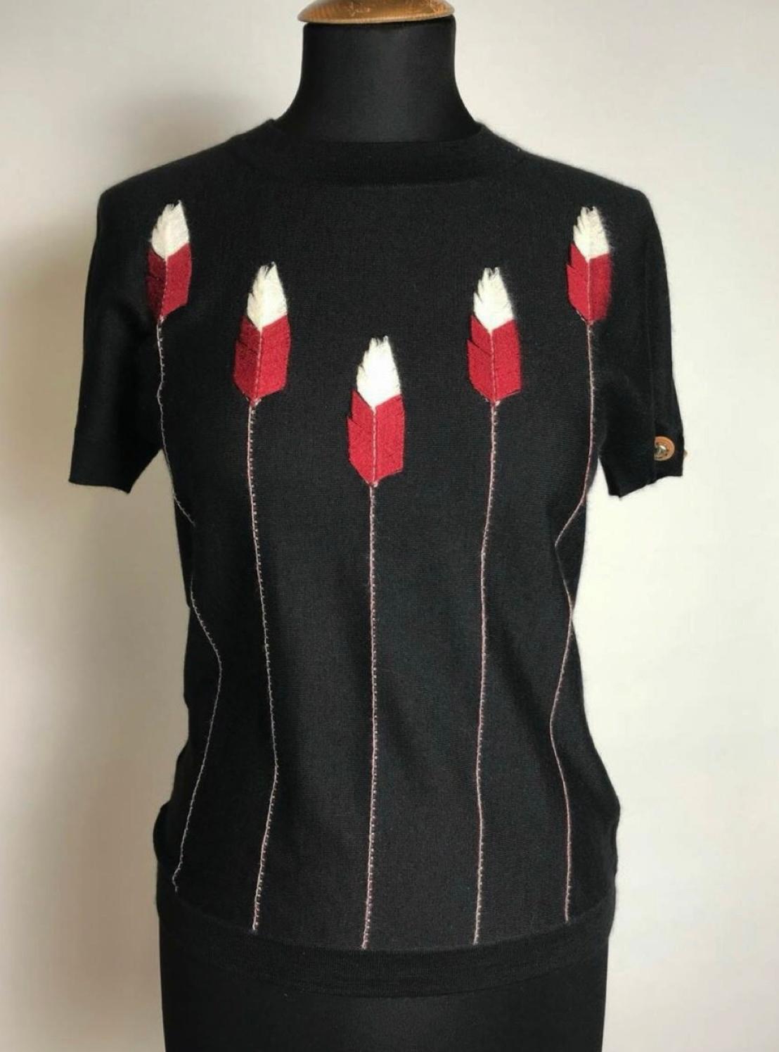 Black Chanel Paris / Dallas Cashmere Jumper 36 FR
