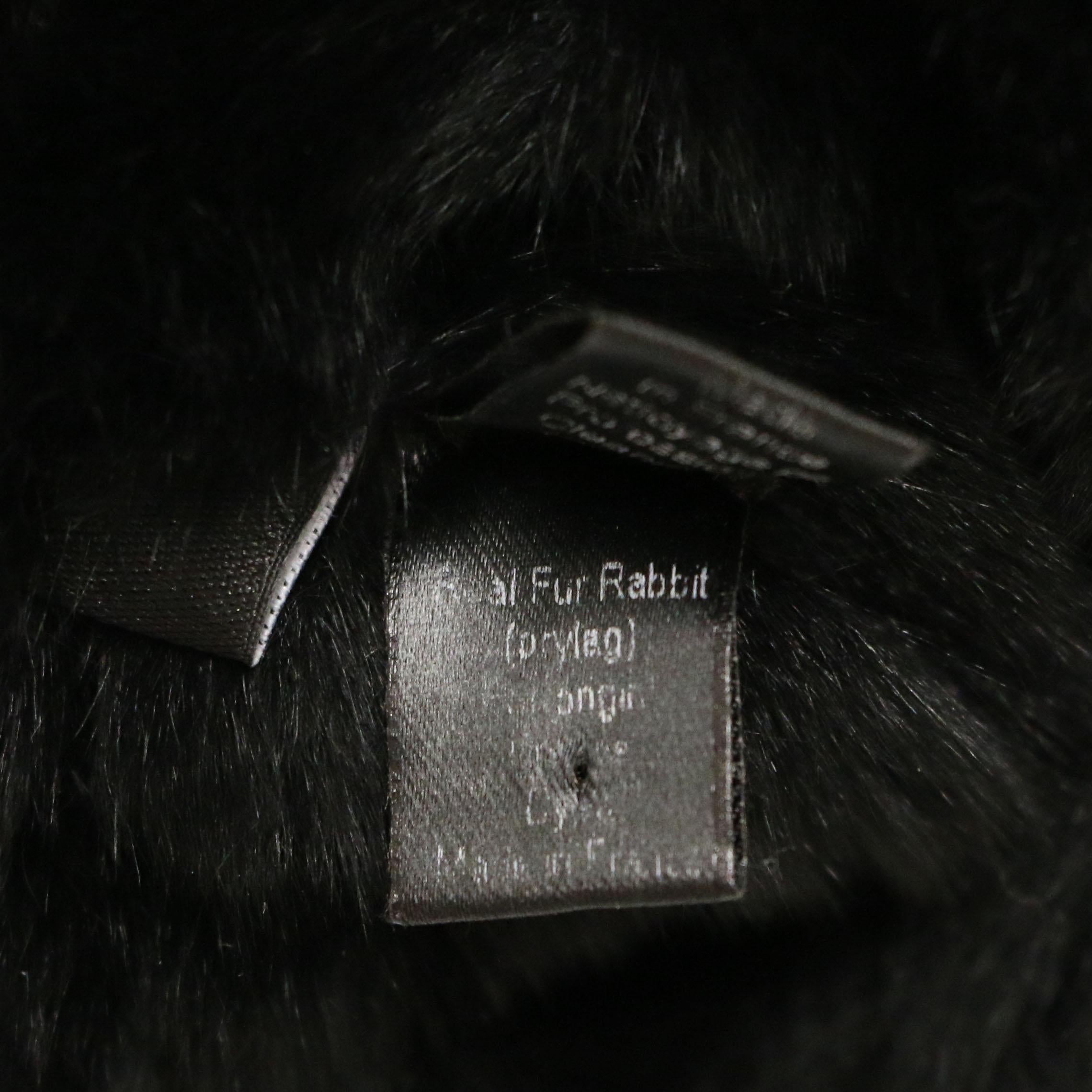 Chanel Cashmere, Leather and Fur Rabbit Mittens For Sale 1