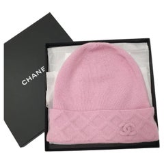 Chanel Cashmere Light Pink CC Logo Hat