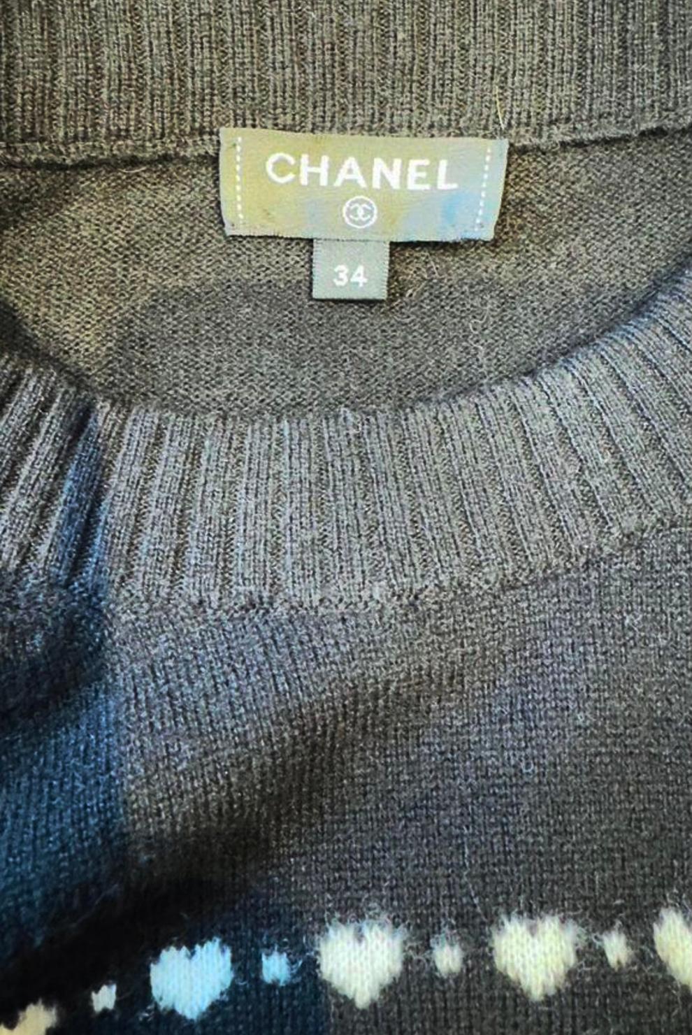 Chanel Jersey de cachemira CC logo 34 FR en venta 1