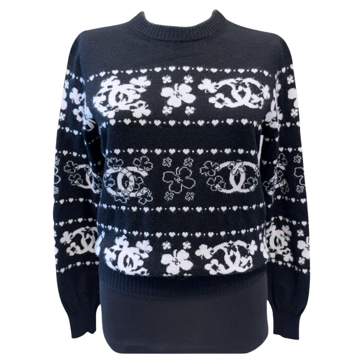 Chanel Jersey de cachemira CC logo 34 FR en venta