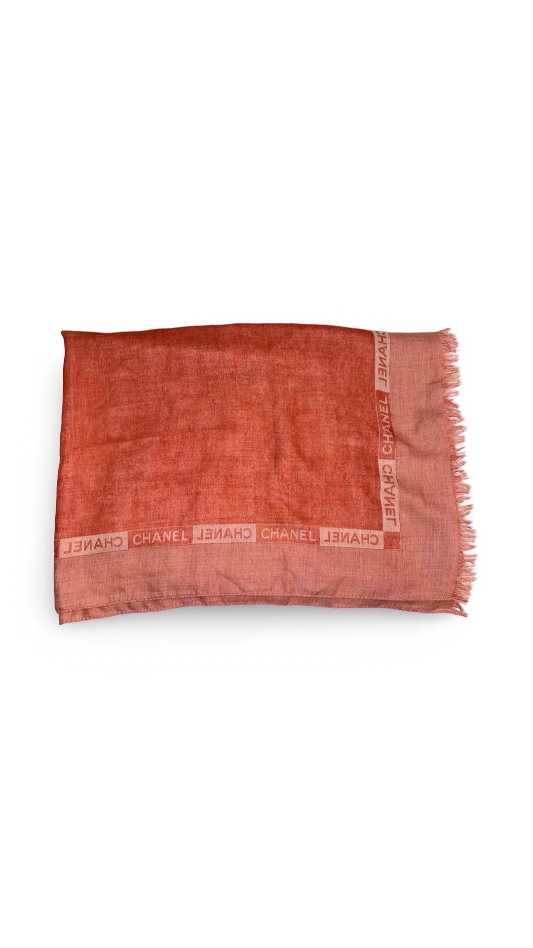 - Chanel red/pink/white cashmere scarf.

- Around 100 cm x 70 cm 