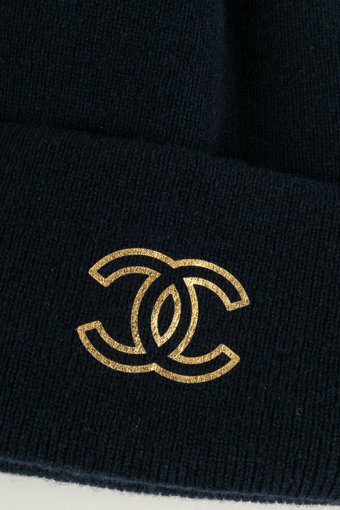 Chanel Cashmere Scarf, Pair of Gloves and Blue Hat Set 1