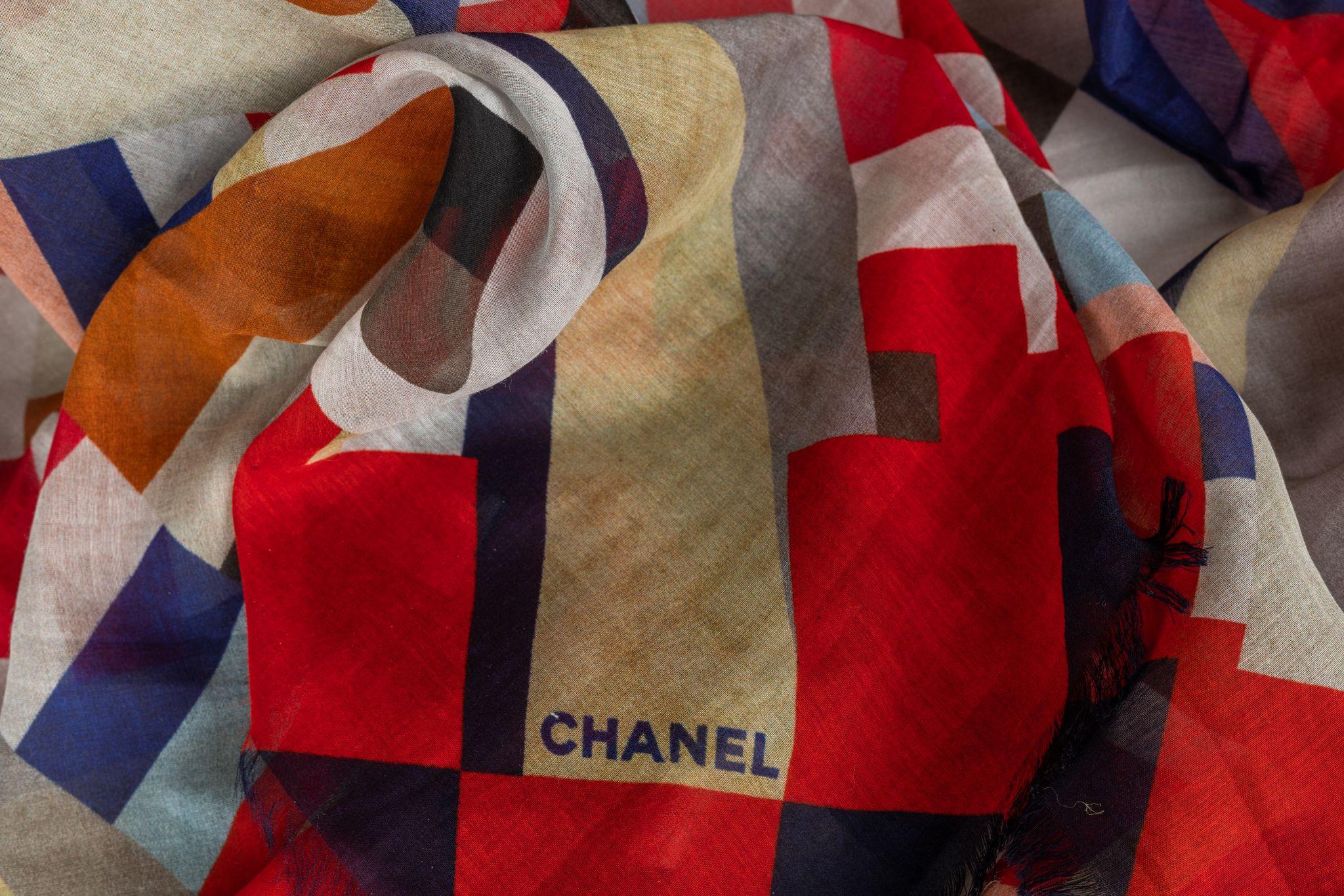 Women's Chanel Cashmere Shawl Geometric Design For Sale
