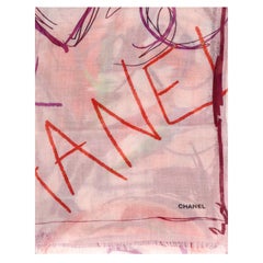 Chanel Cashmere & Silk Graffiti Love Stole