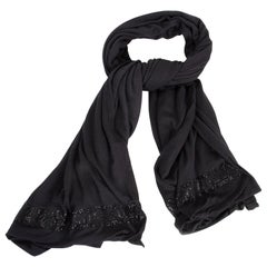 black chanel scarf Chanel Cashmere Silk Scarf Black