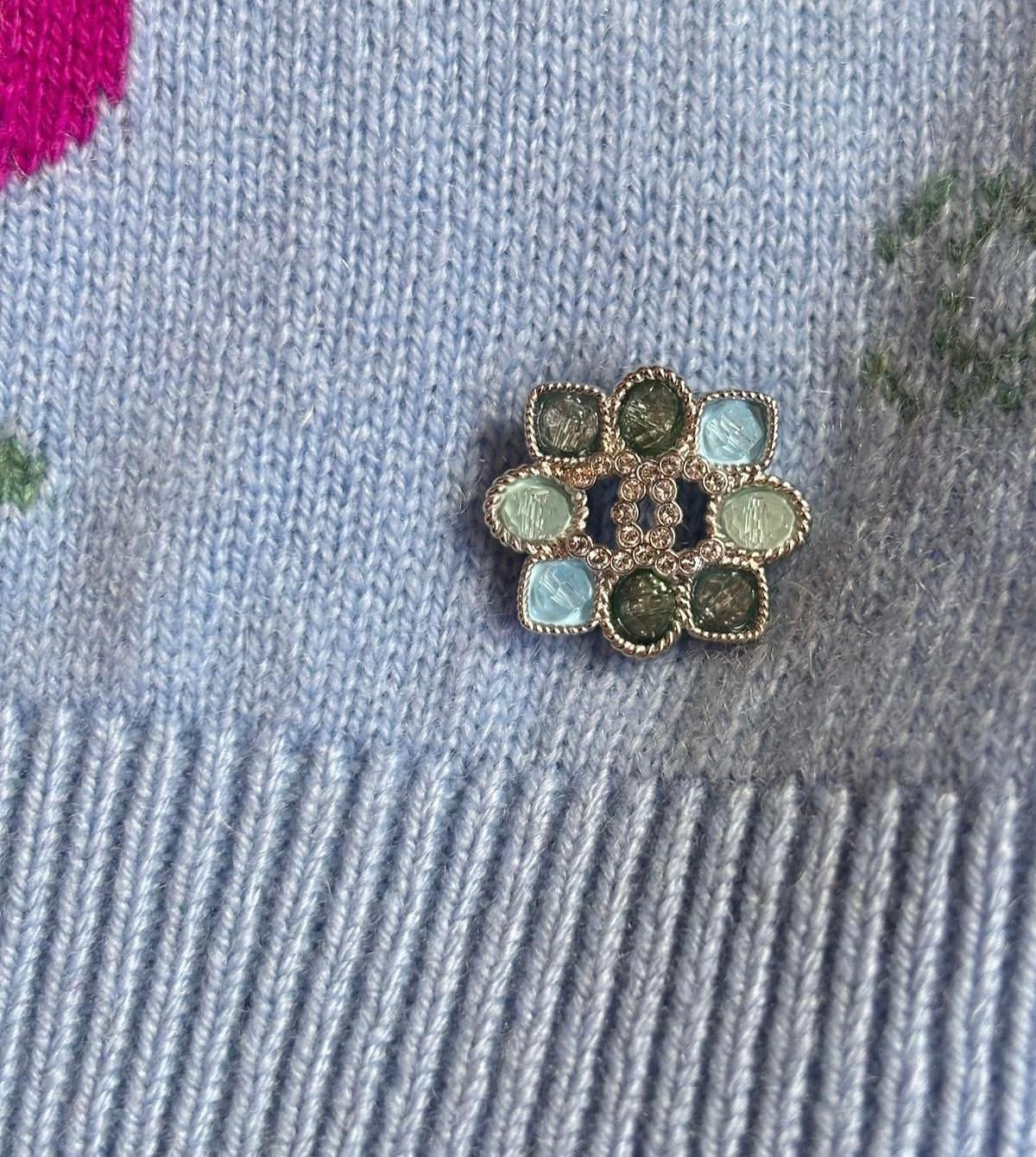 Chanel Cashmere sweater in blue, pink and green 1