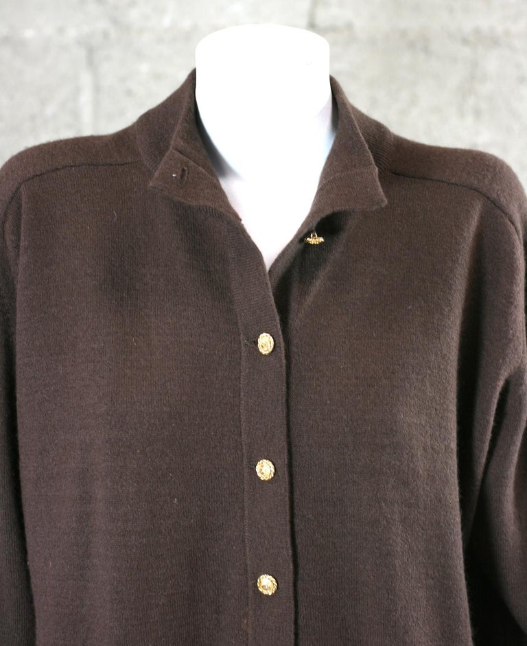 CHANEL Scottish cashmere Vintage bag buttons, Scotch knit Tunic tops black