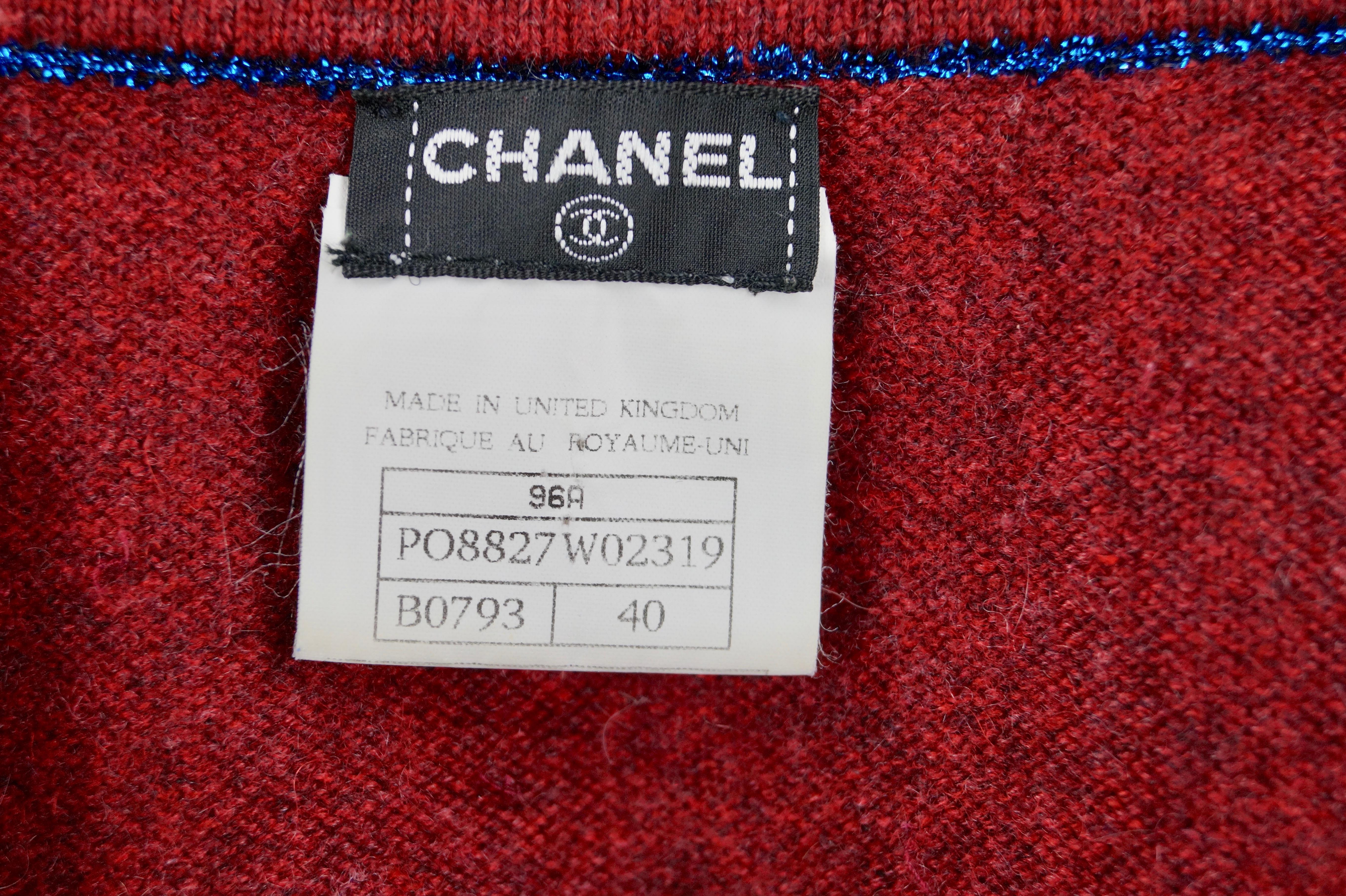 Chanel Zweiteiliges Kaschmir-Set H/W 1996  FR 40 im Angebot 10