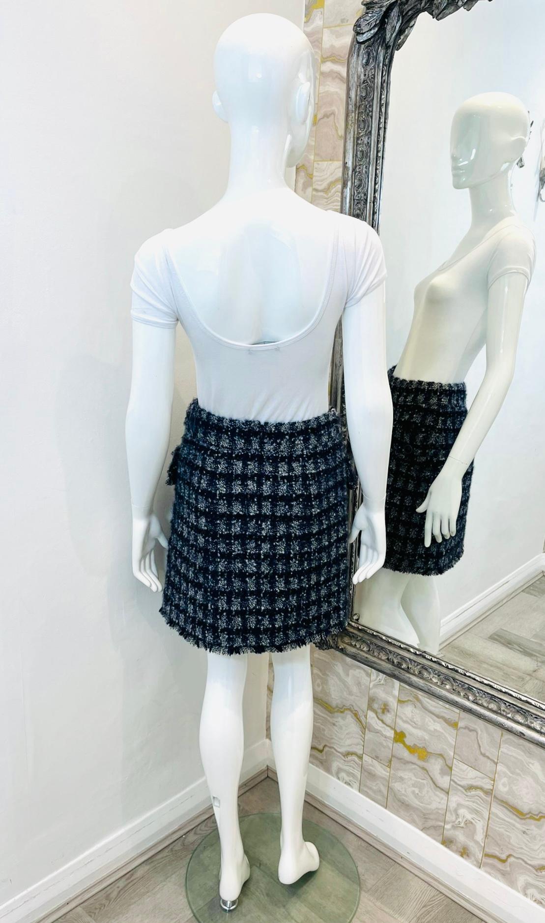 Chanel Cashmere, Wool & Silk Tweed Skirt In New Condition For Sale In London, GB
