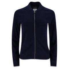 Chanel Cashmere Zip-Up Cardigan With Lion Head &  'CC' Logo Embroidery To Rear