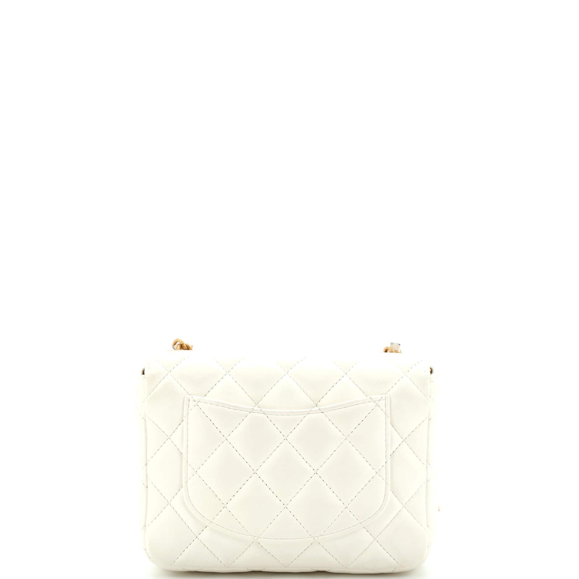 Chanel Casino Royale Charms Square Flap Bag Quilted Lambskin with Enamel Mini In Good Condition In NY, NY