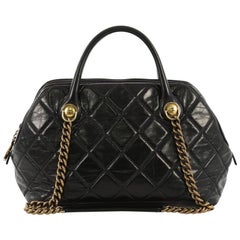Chanel Castle Rock Bowler Bag Quilted Glazed Calfskin Medium