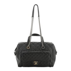 Chanel Casual Pocket Bowling Bag Quilted Goatskin Medium