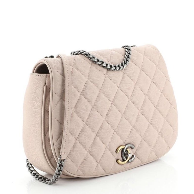 Chanel Casual Pocket Flap Messenger Bag Quilted Caviar Medium at 1stDibs