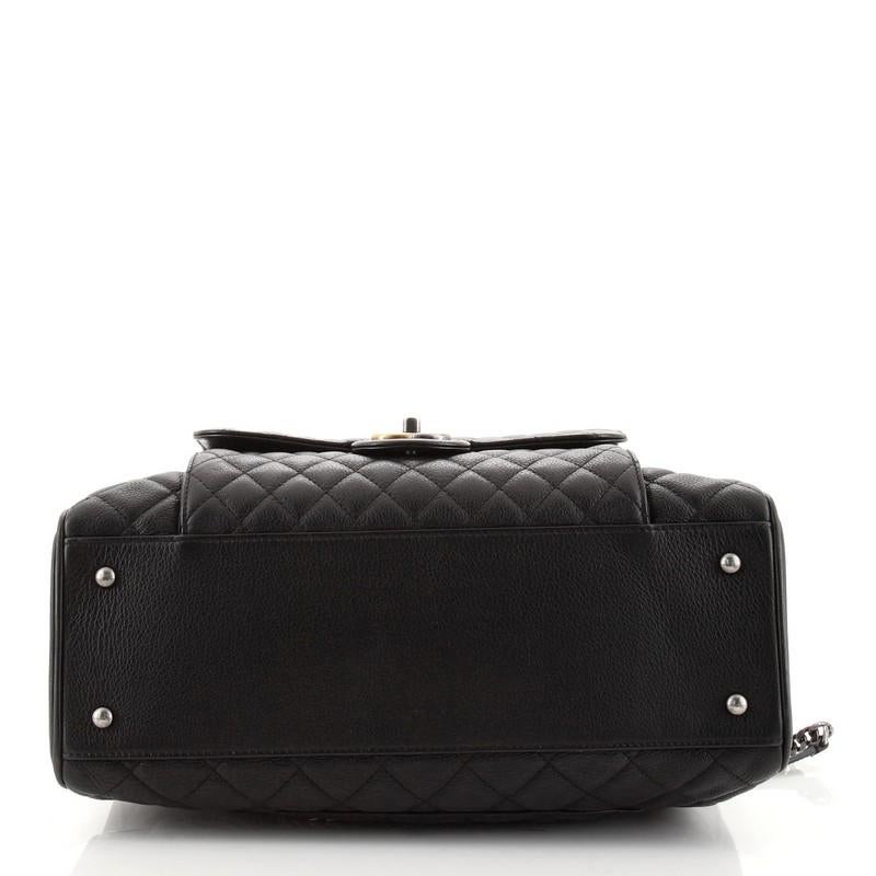 Chanel Casual Pocket Shopping Tote Quilted Goatskin Large In Good Condition In NY, NY