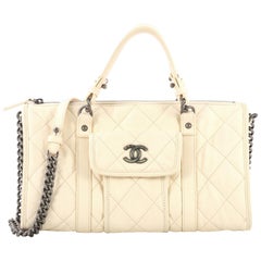 Chanel Casual Riviera Bowling Bag Quilted Calfskin Medium