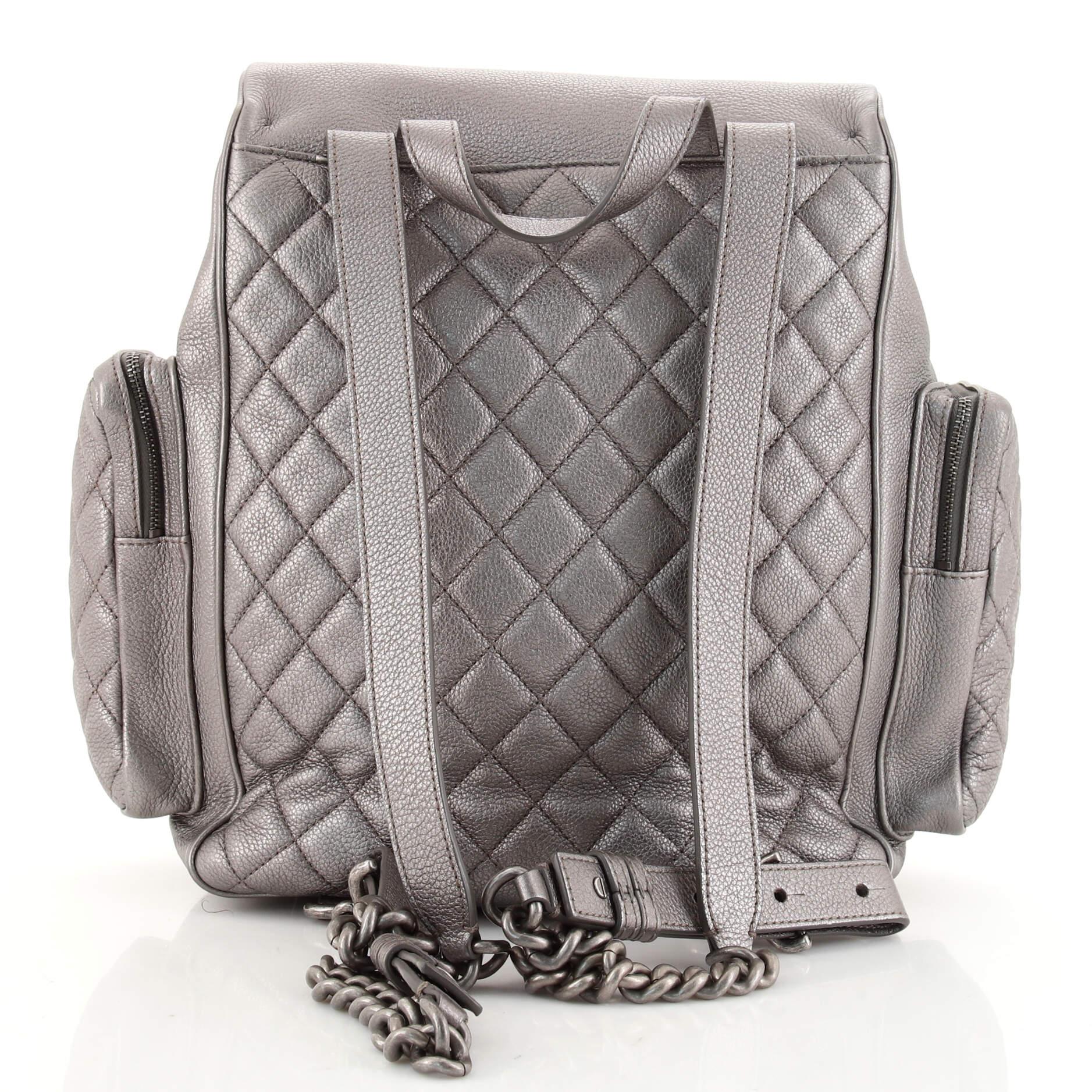Chanel Casual Rock Airlines Backpack Quilted Goatskin Medium In Good Condition In NY, NY