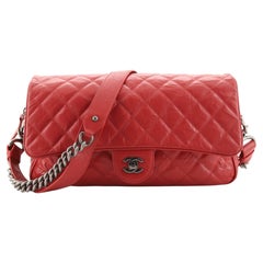 Chanel Casual Rock Airlines Flap Bag Quilted Crumpled Calfskin Medium
