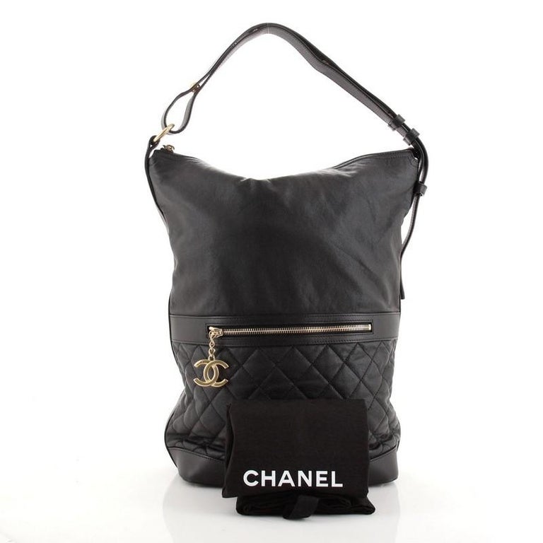 Chanel Casual Style Hobo Quilted Caviar Large at 1stDibs