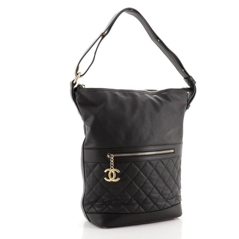 Black Chanel Casual Style Hobo Quilted Caviar Medium