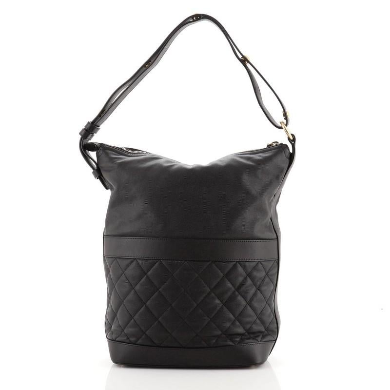 Chanel Casual Style Hobo Quilted Caviar Medium In Good Condition In NY, NY