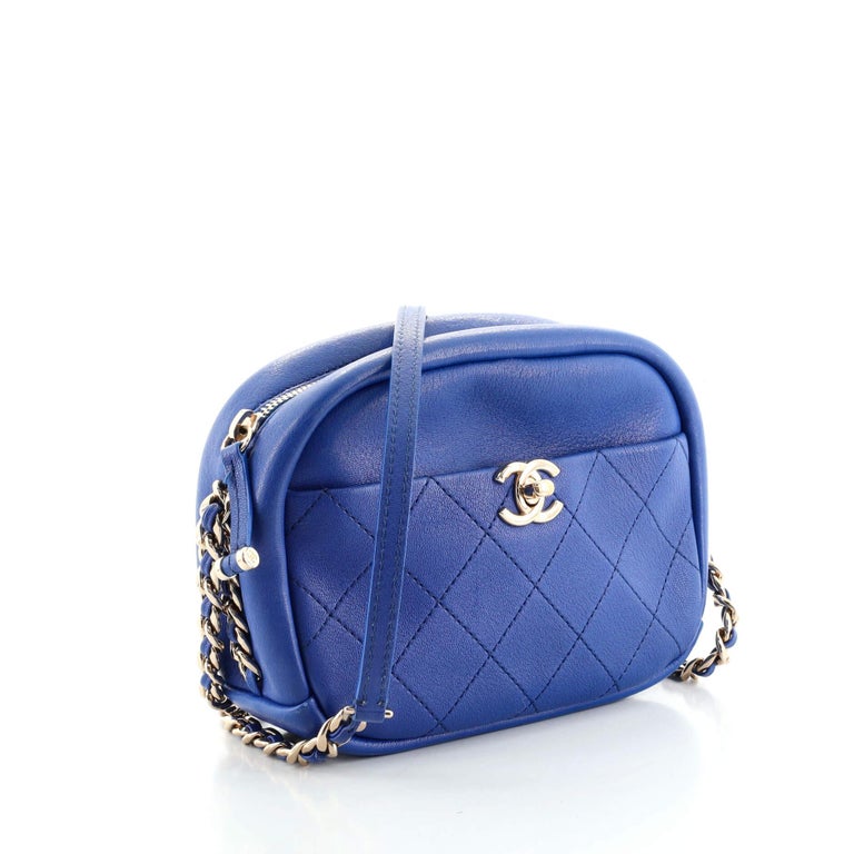 Chanel Casual Trip Camera Case Quilted Goatskin Small at 1stDibs