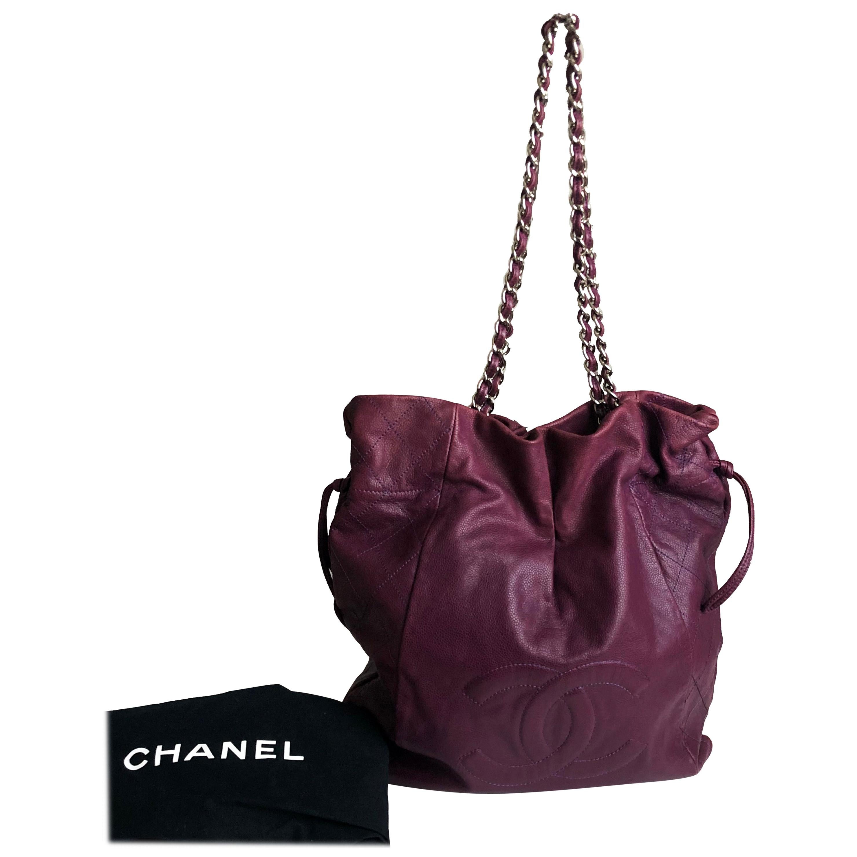 CHANEL Caviar 31 Drawstring Tote Large Shoulder Bag 2010 