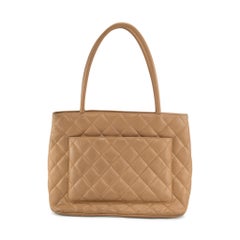 Chanel Caviar Beige Quilted Medallion A01804 Tote Handbag