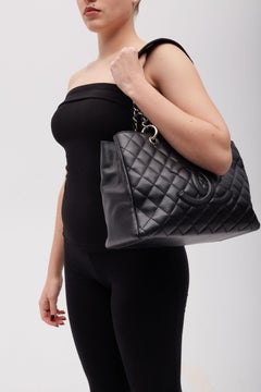 Chanel Caviar Noir Grand Shopping Tote Quilted
