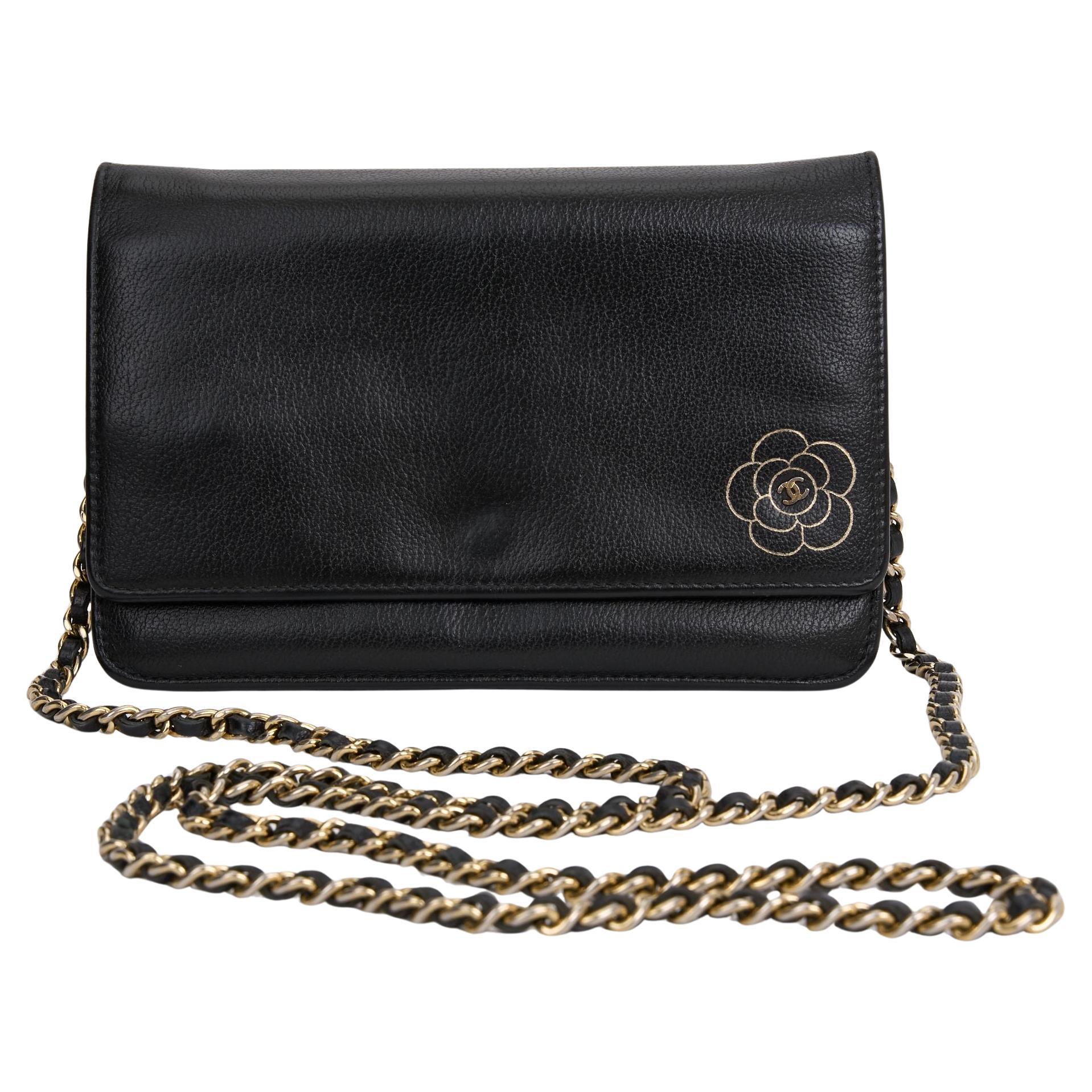 Chanel Caviar Camellia Wallet on Chain For Sale