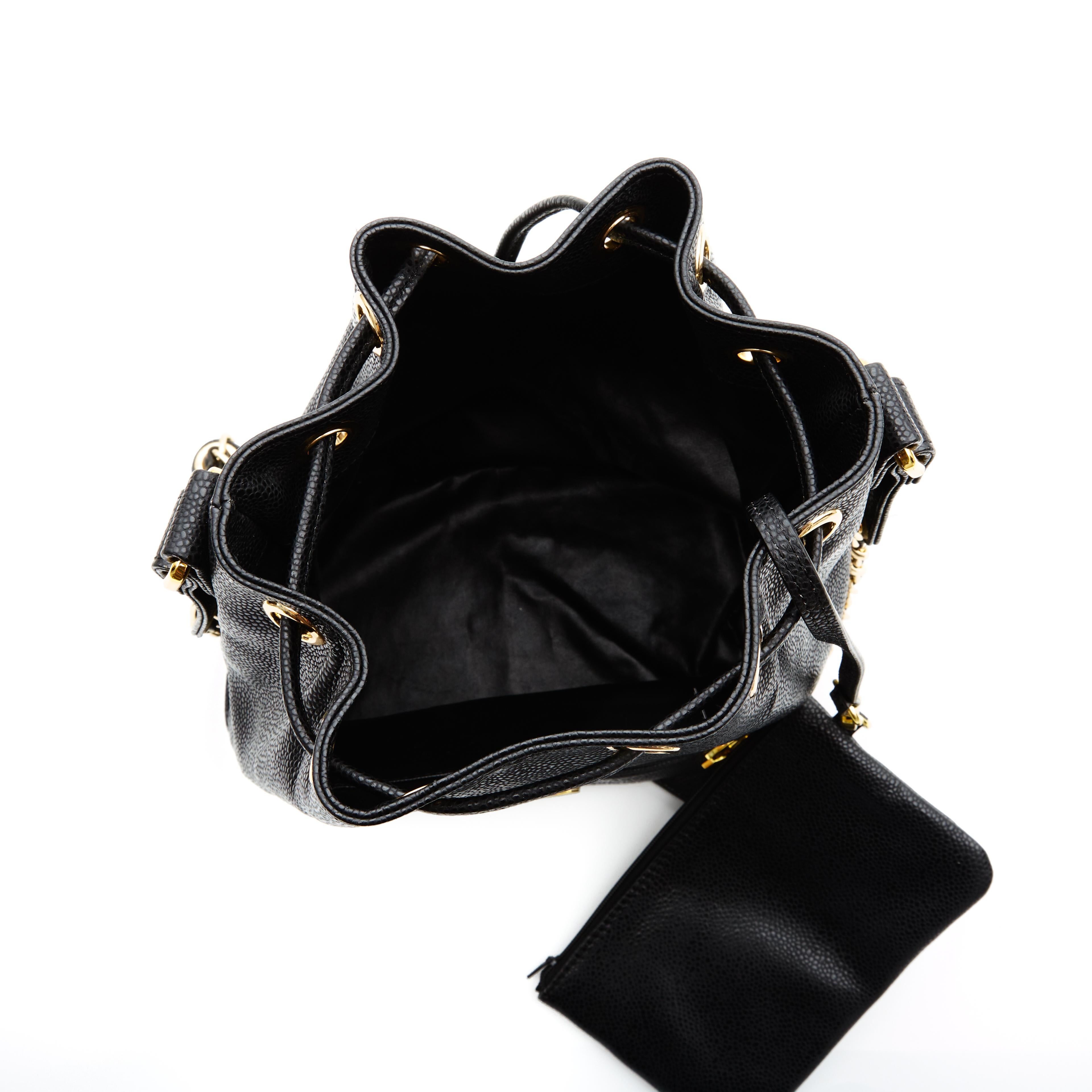 Chanel Caviar CC Drawstring Shoulder Bag Black at 1stDibs | chanel cc ...