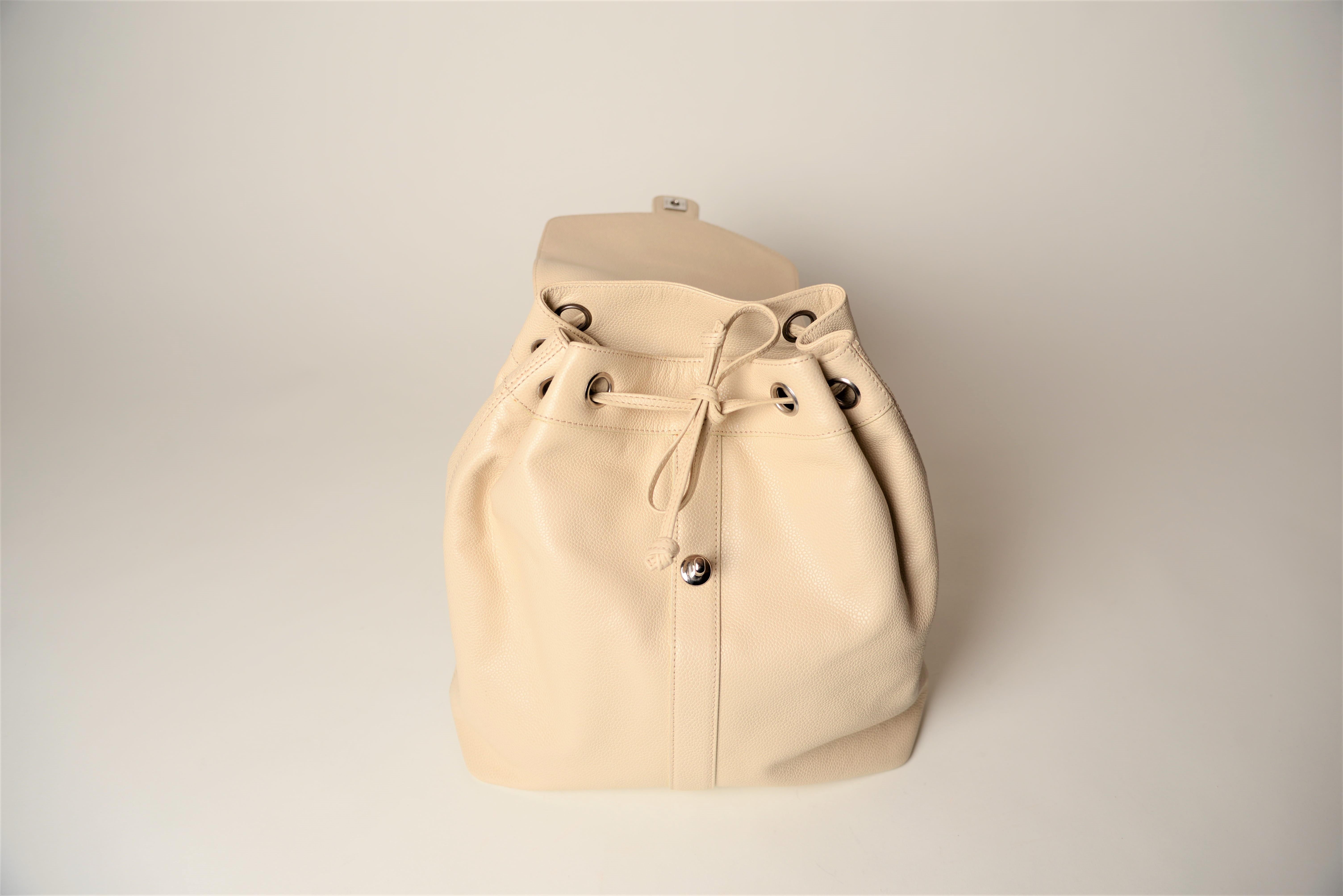 Chanel Chanel Kaviar CC Elfenbein Rucksack Vintage 5
