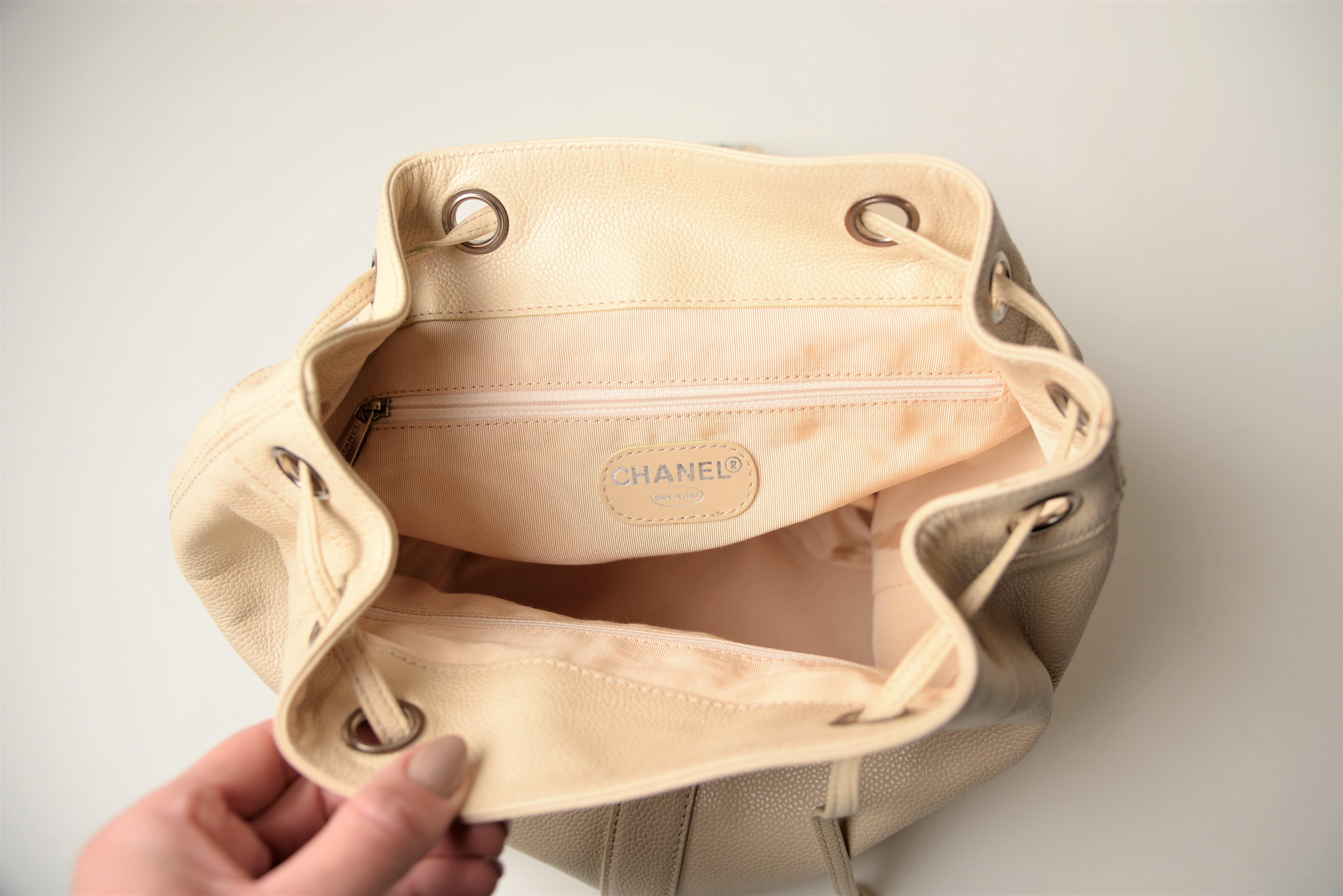 Chanel Chanel Kaviar CC Elfenbein Rucksack Vintage 7