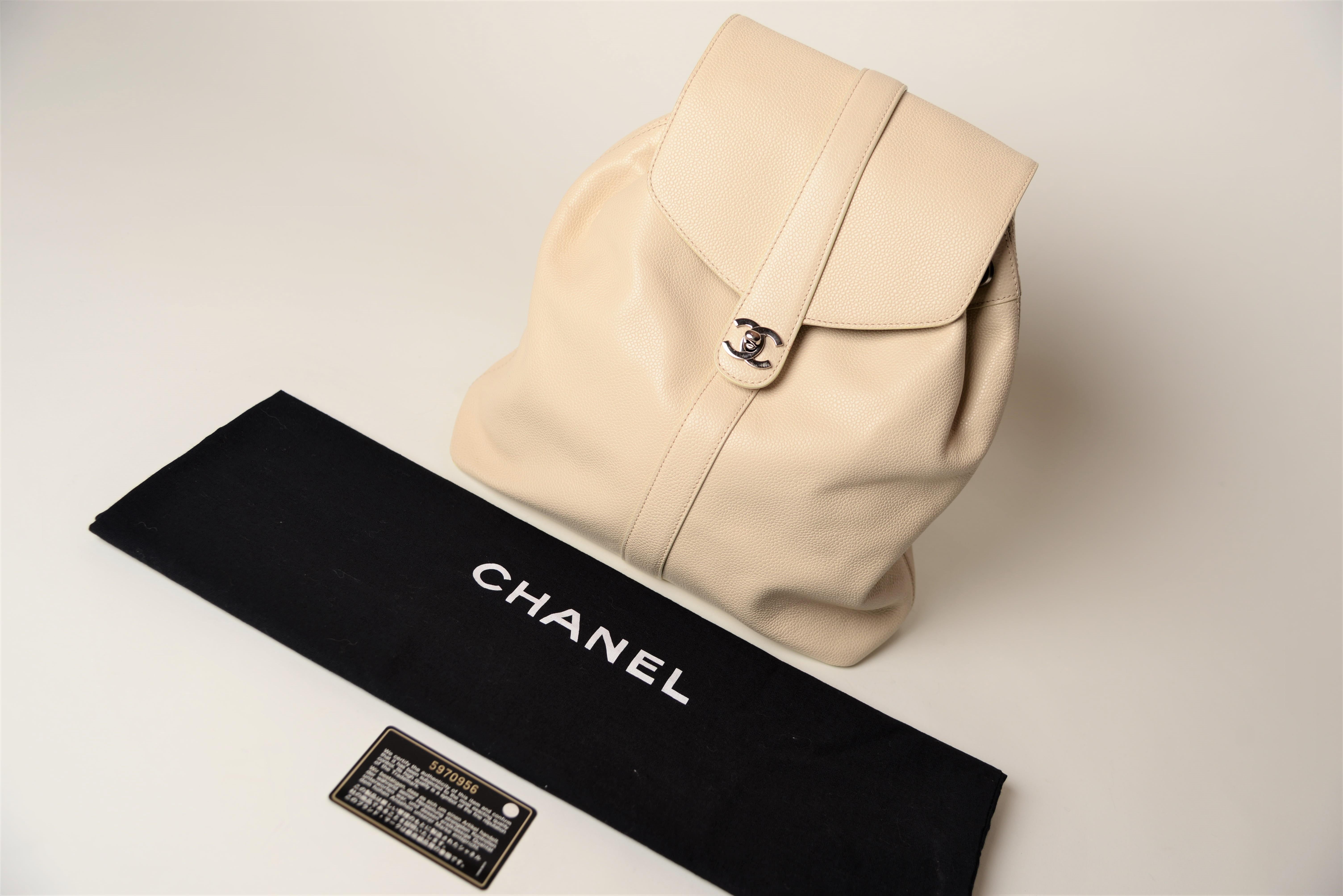 Chanel Chanel Kaviar CC Elfenbein Rucksack Vintage 9