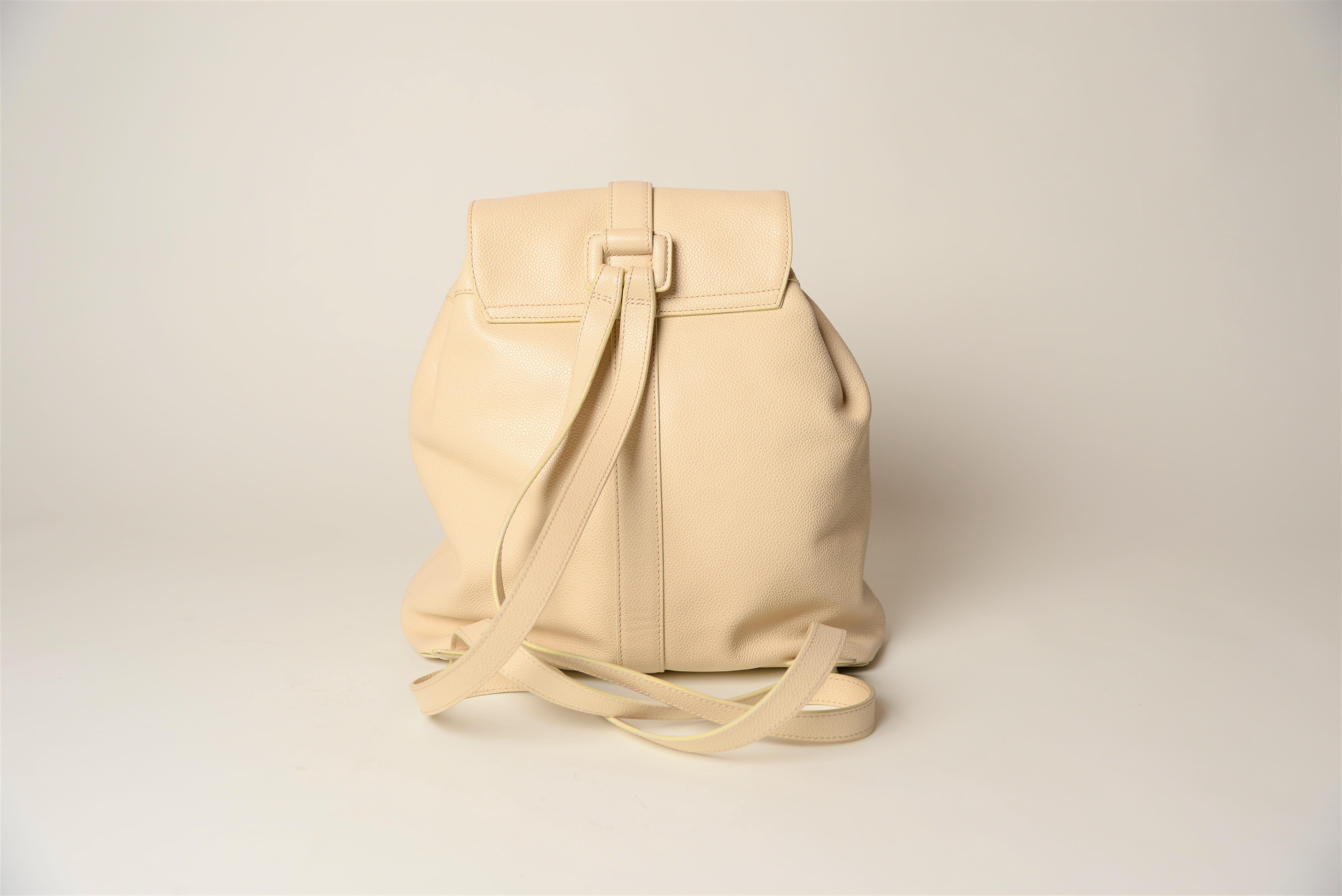 Chanel Chanel Kaviar CC Elfenbein Rucksack Vintage für Damen oder Herren