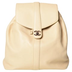 Chanel Chanel Kaviar CC Elfenbein Rucksack Vintage