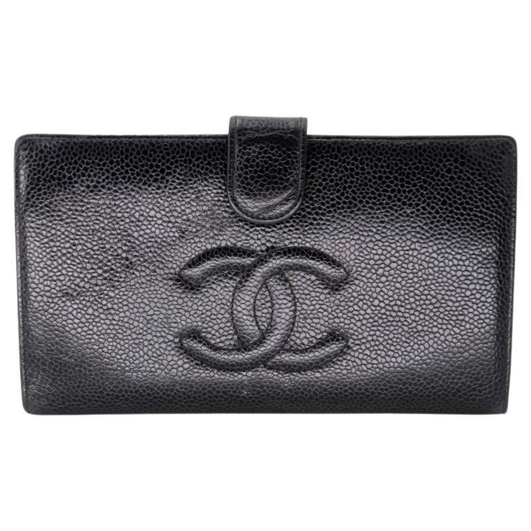 Chanel Purse Long Caviar Leather CC French Wallet CC-0720N-0001